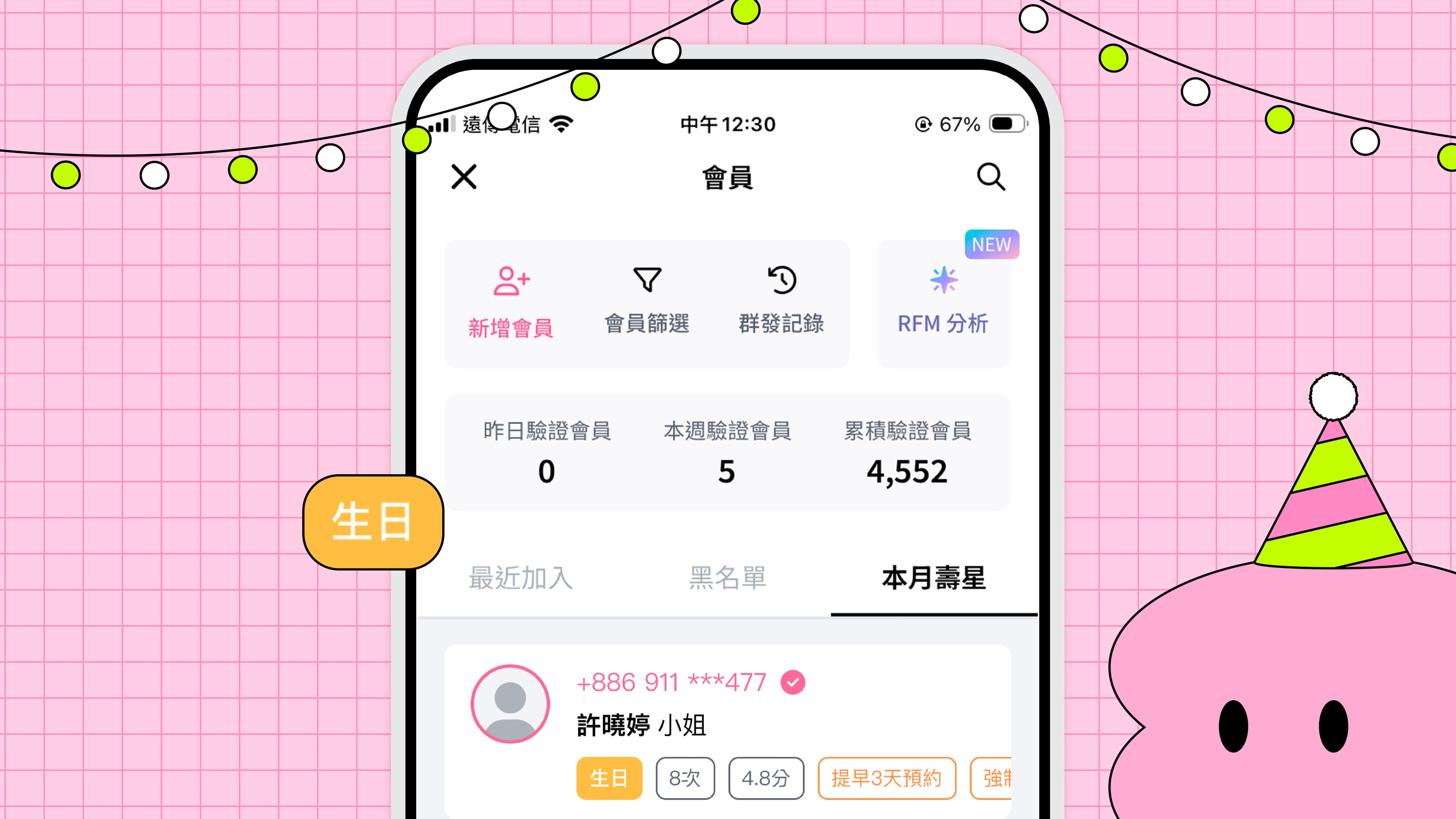 夯客幫你自動發送生日禮給壽星,獨享優惠折扣